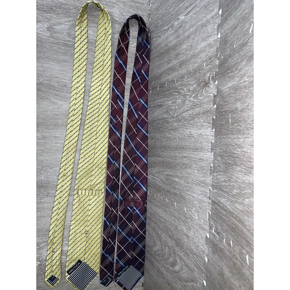 Nautica Men's Silk Tie Set 3pc Geometric Multicolor Classic Length‎